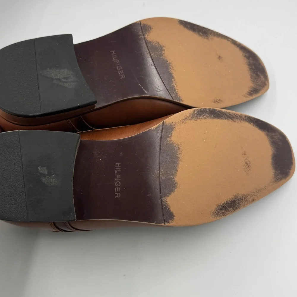 Tommy Hilfiger Shory Dress Shoes Mens 10 Brown Perforated‎ Cap Toe Derby TMSHORY